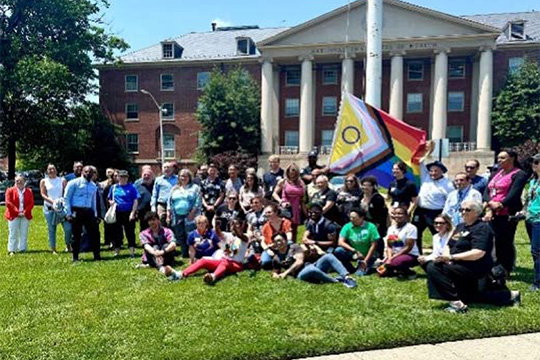 A group photo of Salutaris, the NIH Sexual and Gender Minority Employee Resource Group.