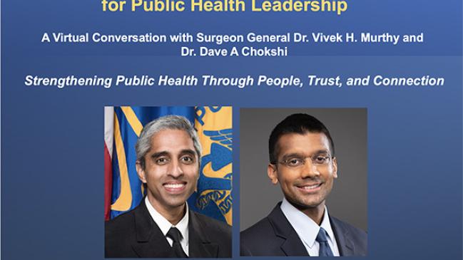 Flyer announcing the Vivek Murthy Lecture Series on Public Health Seadership